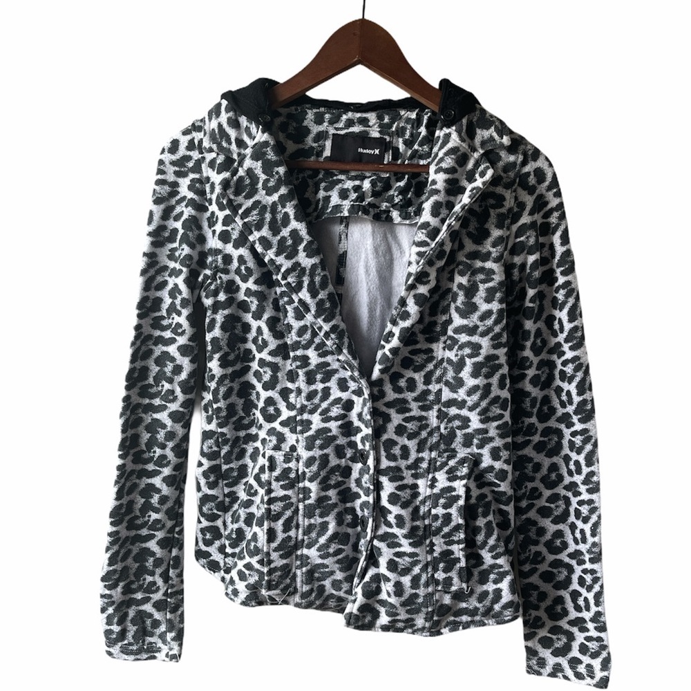 Hurley animal print button up jacket